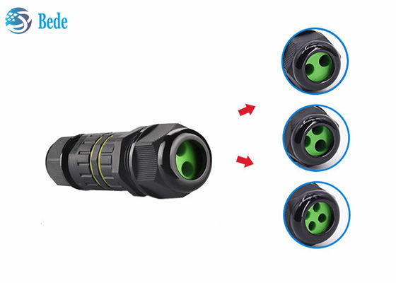 IP 68 کانکتورهای کابل ضد آب 3 پین خروجی 2 ~ 4 سیم تحمل ولتاژ بالا و جریان بالا