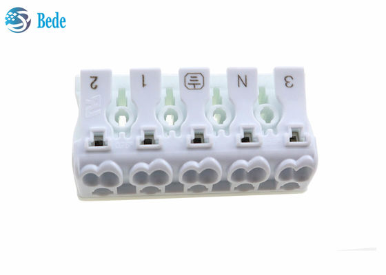 بلوک ترمینال سیم فشاری 5 قطبی، مهره های اهرمی اتصال دهنده سیم و کابل جهانی 300 ولت 15 آمپر