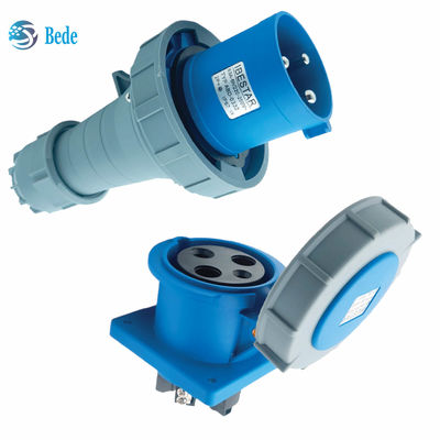 جریان 63A 125A نصب پانل سوکت پلگ صنعتی نوع 3 پین ((2P+E) IP67 220 ~ 250V