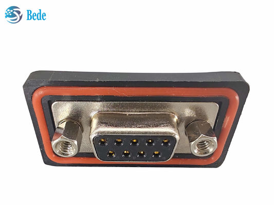 PA66 سیلیکون D Sub9 کانکتور زنانه ولتاژ بالا 500V نوع نصب