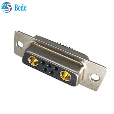 کانکتور D-Sub با جریان بالا، طرح‌بندی DB 7W2، کانکتور مادگی با سبک خاتمه فنجانی لحیم‌کاری و 500 چرخه جفت‌گیری