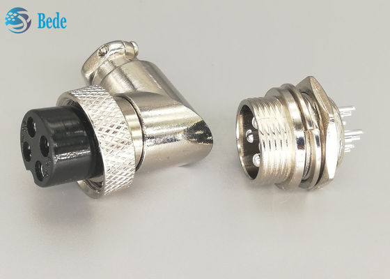 هواپیمای Gx16 4 پین کانکتور مجموعه پلگ و سوکت کیت آرنج پانل نصب کانکتور