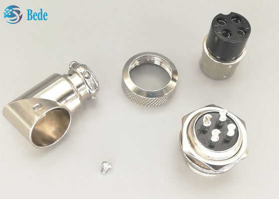 هواپیمای Gx16 4 پین کانکتور مجموعه پلگ و سوکت کیت آرنج پانل نصب کانکتور