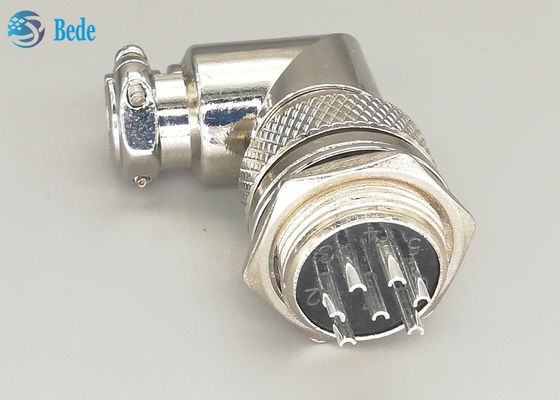 مجموعه نر و ماده کانکتور هوانوردی 90 درجه GX16 با 7 پین و روکش نقره