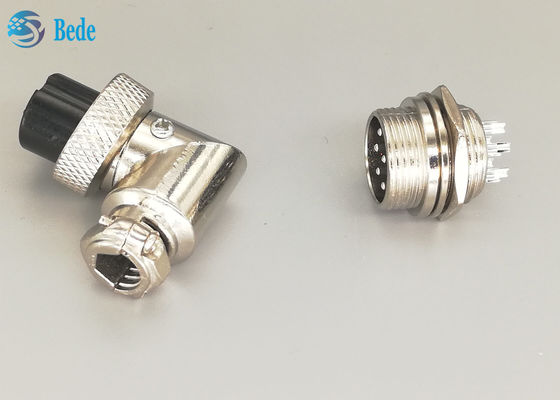G×16 8 پین نر و ماده اتصال دهنده هوانوردی پلاگین نوع L پلاگین با روکش نقره ای