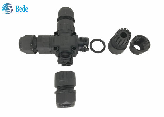 IP68 Waterproof Cable Connectors X Type  4-Channel 2-Poles For Outdoor Billboards