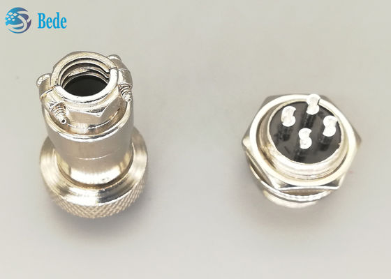 کانکتور 4 پین GX16 مستقیم هوانوردی RoHS نر و ماده با روکش نقره ای