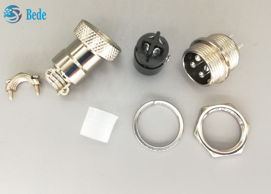 کانکتور 4 پین GX16 مستقیم هوانوردی RoHS نر و ماده با روکش نقره ای