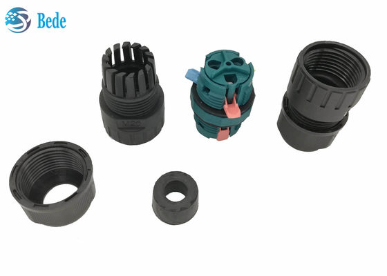 اتصال دهنده سیم ضد آب M20 با سیم کشی سریع، 3 پین، 2 کاناله، 450 ولت، 17.5 آمپر، کانکتور ضد آب ip68، 2 پین