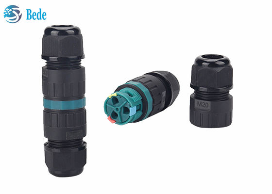 اتصال دهنده سیم ضد آب M20 با سیم کشی سریع، 3 پین، 2 کاناله، 450 ولت، 17.5 آمپر، کانکتور ضد آب ip68، 2 پین
