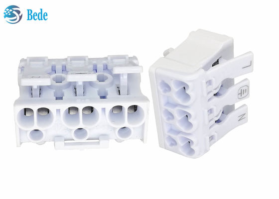 3 Pole Push Wire Connector Quick Terminal Block Suitable For Joining Solid Or Stranded Wires No Tools Needed