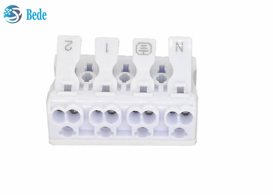 اتصال دهنده سیم فشاری 4 قطبی PA66 - ترمینال های سریع بلوک ترمینال اهرمی 450 ولت 16 آمپر