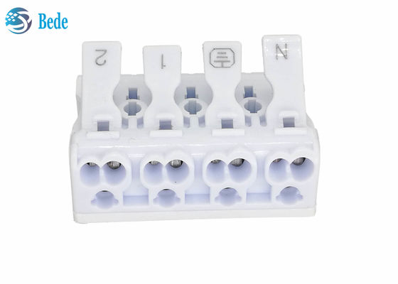 اتصال دهنده سیم فشاری 4 قطبی PA66 - ترمینال های سریع بلوک ترمینال اهرمی 450 ولت 16 آمپر