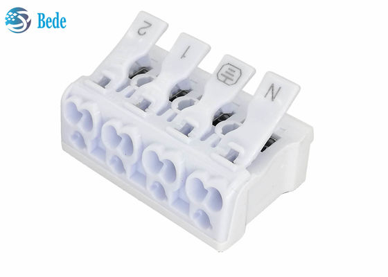 اتصال دهنده سیم فشاری 4 قطبی PA66 - ترمینال های سریع بلوک ترمینال اهرمی 450 ولت 16 آمپر