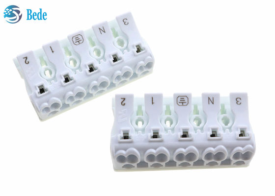 بلوک ترمینال سیم فشاری 5 قطبی، مهره های اهرمی اتصال دهنده سیم و کابل جهانی 300 ولت 15 آمپر