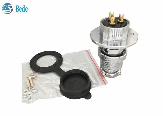 کانکتور هوانوردی دایره ای M25 با 4 پین، فلنج گرد و درپوش گرد و غبار، 300 ولت، 20 آمپر