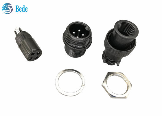 کانکتور هوانوردی GX 12 رنگ مشکی 5 6 7 پین M12 کانکتورهای نصب پنل