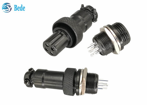 کانکتور هوانوردی GX 12 رنگ مشکی 5 6 7 پین M12 کانکتورهای نصب پنل