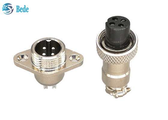 کانکتورهای دایره ای درجه صنعتی مقاوم با فلنج لوزی M12 3A 200V با 5 6 7 پین