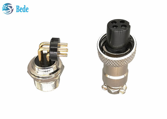 2 4 پین Gx12 3 پین کانکتور PCB جوش 90 درجه پین 3A 200V