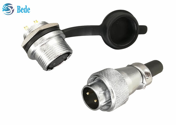 کانکتورهای دایره ای آلیاژ زنک کروم 2 3 4 پین 10A 500V با پوشش گرد و غبار
