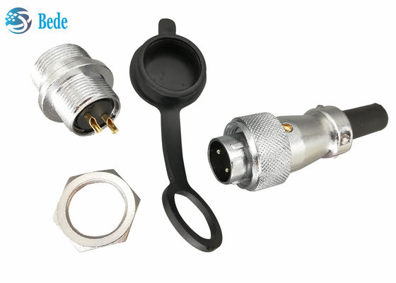 کانکتورهای دایره ای آلیاژ زنک کروم 2 3 4 پین 10A 500V با پوشش گرد و غبار