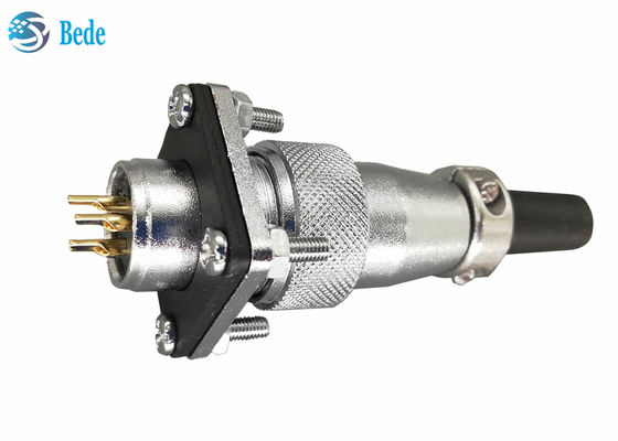 Square Flange And Dust Cover WS20 Circular Connectors With 2 3 4 Pin 500V 25A