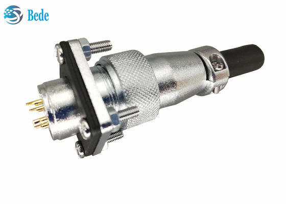 WS20 5 6 7 8 پین اتصال دایره ای با فلنج مربع و پوشش گرد و غبار 500V 10A