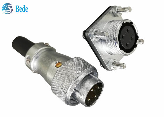 WS20 5 6 7 8 پین اتصال دایره ای با فلنج مربع و پوشش گرد و غبار 500V 10A