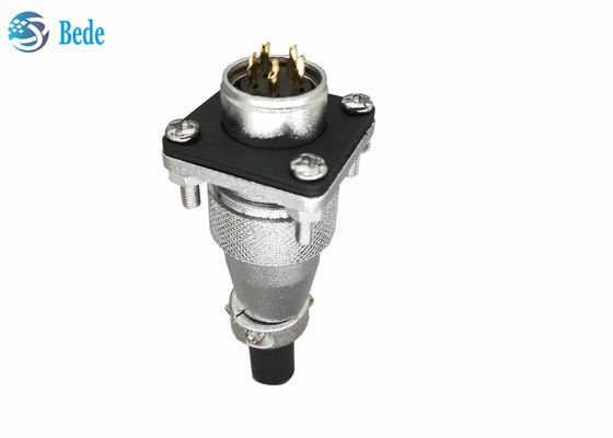 9 10 12 14 Pin 400V 5A WS20 Circular Connectors With Square Flange And Dust Cover