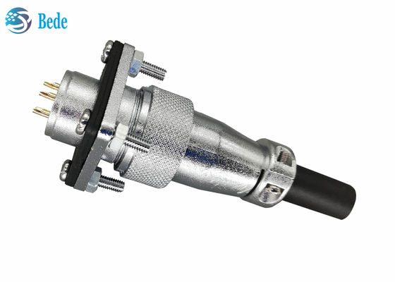 9 10 12 14 Pin 400V 5A WS20 Circular Connectors With Square Flange And Dust Cover