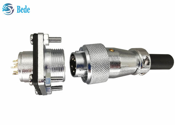 9 10 12 14 Pin 400V 5A WS20 Circular Connectors With Square Flange And Dust Cover