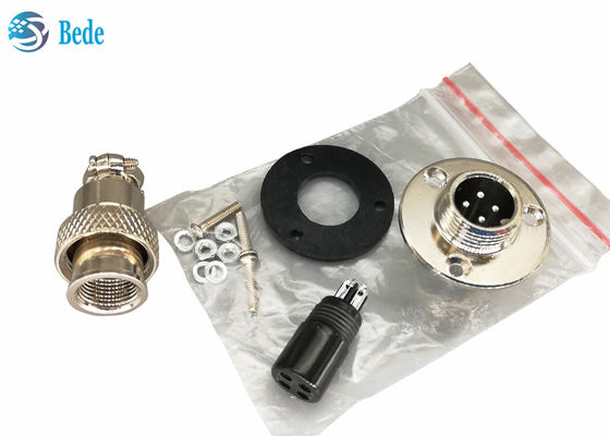 Round Flange 2~7 Pins Gx12 Aviation Connector 3A 200V For Panel Mounting