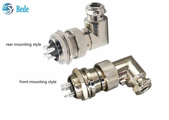 اتصال دهنده کابل هوانوردی 200 ولت 4 آمپر M16 زاویه راست مادگی و نصب روی پنل نری 6 تا 10 پین