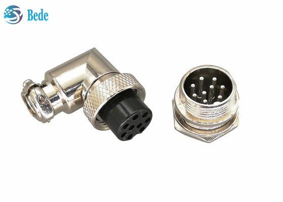 اتصال دهنده کابل هوانوردی 200 ولت 4 آمپر M16 زاویه راست مادگی و نصب روی پنل نری 6 تا 10 پین