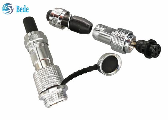 Copper Shell M12 Circular Gx12 Aviation Connector IP68 Cable To Cable Docking Connector 2~7 Pin