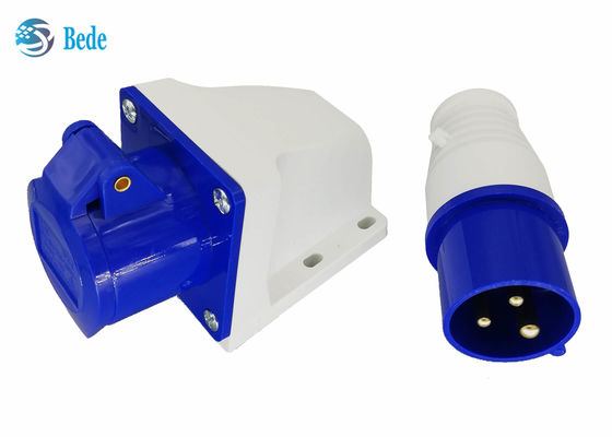 220-250V 16A کانکتور صنعتی مرد و زن تک فاز 2P + E رنگ آبی
