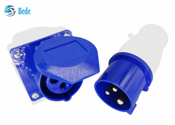 220-250V 16A کانکتور صنعتی مرد و زن تک فاز 2P + E رنگ آبی