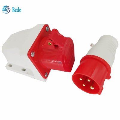 Male Female Electrical Socket 4 Pins 3P+E 380~415V 16Amp Wall Mounting Type IP44