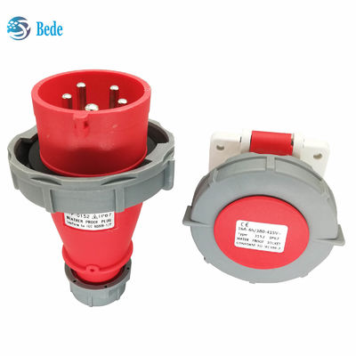 ضد آب IP67 سوکت های صنعتی 5Pins 3P + N + E 16Amp و 32Amp نوع نصب پانل