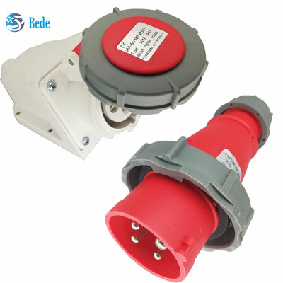 4 پین IP67 سوکت الکتریکی صنعتی با 16A / 380 ~ 415V نوع نصب دیواری