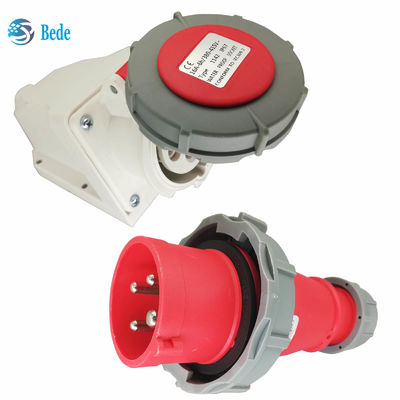 3P+E Industrial Plug Socket Rated Current 32A Voltage 380~415V wall mounting type