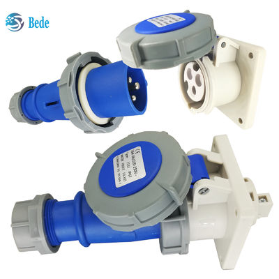 3Pins 220V-250V Voltage Industrial Plug Socket with IP67 Rating - 16 Amp
