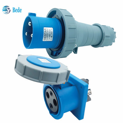 جریان 63A 125A نصب پانل سوکت پلگ صنعتی نوع 3 پین ((2P+E) IP67 220 ~ 250V