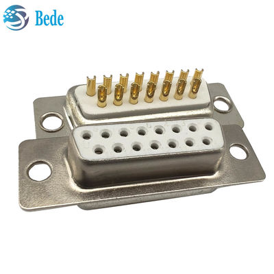 کانکتورهای D-Sub 15 مادگی درجه یک مقاومت عایق 5000 مگااهم حداقل سبک کانکتور D-SUB 15