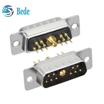 11W1 ترکیب D Sub Connectors مرد / زن مخلوط سیگنال جریان بالا و کواکسیال