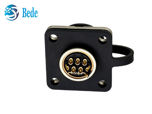 کانکتور دایره ای ضد آب CM10 10 پین DDK با فلنج مربعی IP67 و ترمینال لحیم کاری