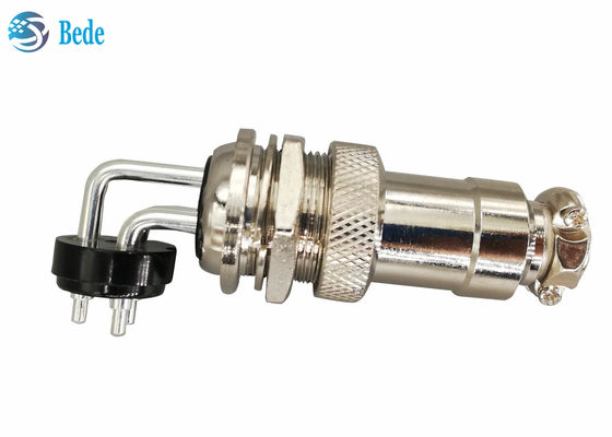 کانکتور هوانوردی GX 20 2 3 4 پین آرنجی نر و کیت های ماده مستقیم کانکتور نصب شده روی پنل